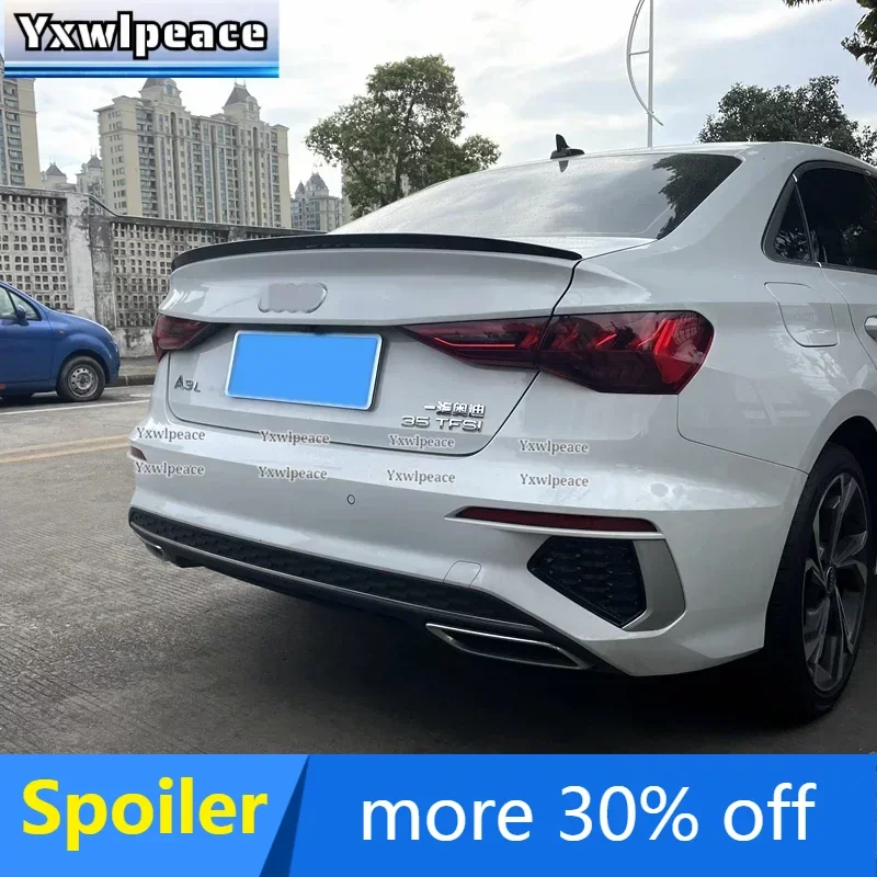

For Audi A3 S3 8Y Sedan Spoiler 2021 2022 2023 ABS Plastic S Style Unpainted Color Rear Trunk Lip Wing Body Kit Accessories