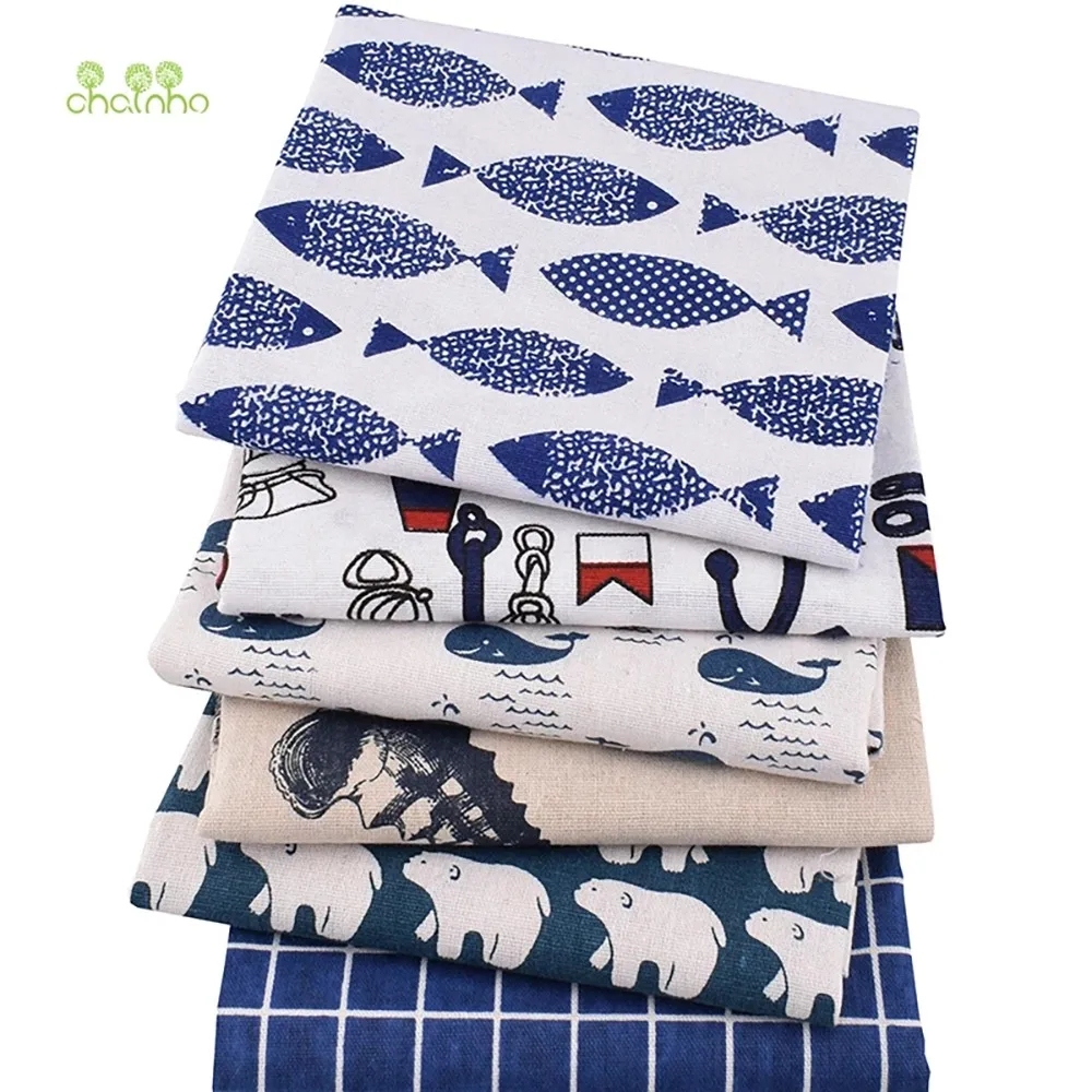 Chainho,Printed Cotton Linen Fabric,DIY Sewing Quilting Material,Cloth For Table,Sofa,Curtain,Bag,Cushion,Furniture Cover,15CL14