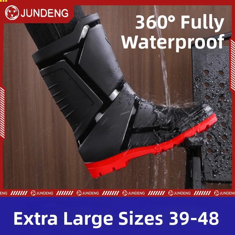 Bottes de pluie mi-mollet homme mode imperméables antidérapantes PVC épais pour pêche et loisirs extérieurs