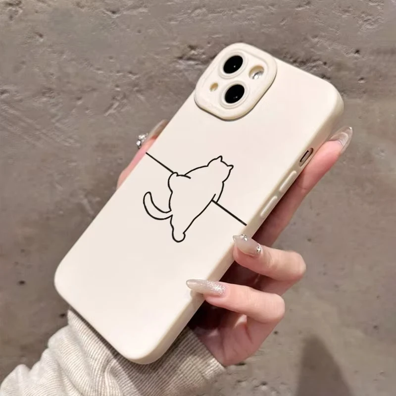 Minimalist Line Cat Phone Case