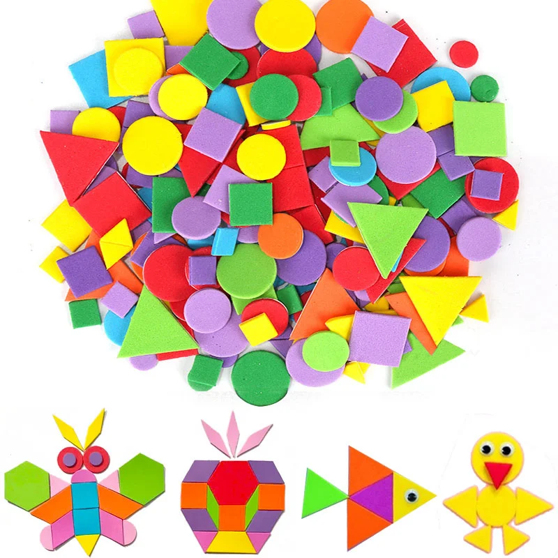 Geometry 45/150pcs Foam EVA Stickers Self-Adhesive Puzzle Children Number Flower Education DIY Toy Crafts Arts Making Kids Gifts letter stickers for resin number stickers for nail art epoxy resin crafts self adhesive diy scrapbook stickers