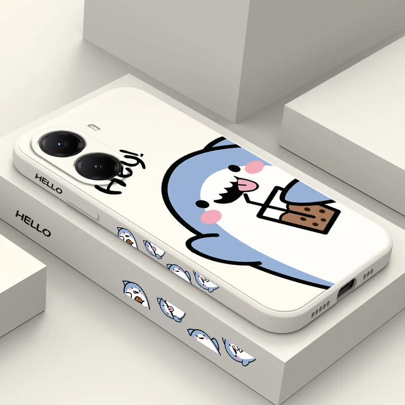 Adorable Shark Design Silicone Phone Case - Soft Protective Cover
