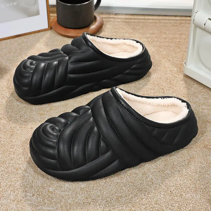 

Boys Cotton Slippers Men's Winter Wear Bag Heel Interior Home Young Youth Velvet Warm Cotton Shoes Feeling of Walking on Shit
