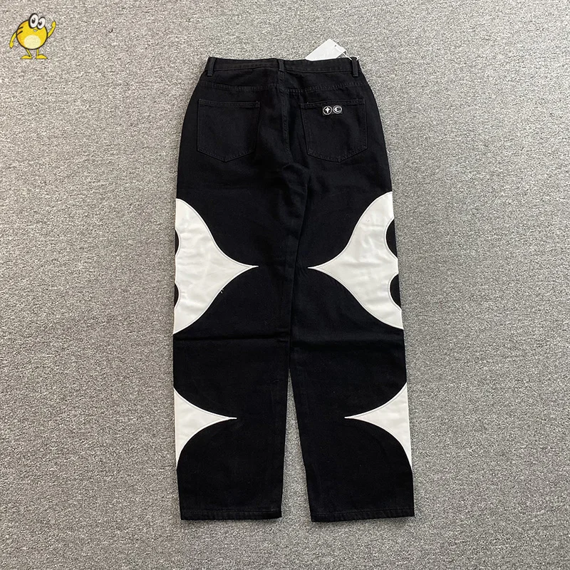 Black Blue Loose Casual Patchwork Jeans Pants Men Woman Best Quality Hip Hop THUG CLUB Trousers Retro High Street 5