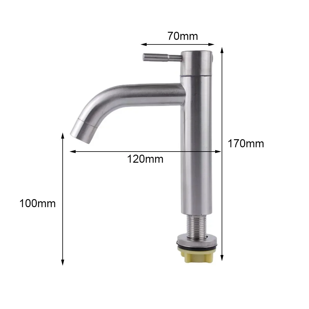 Bathroom Basin Faucet 1/2Inch 304 Stainless Steel Single Cold Water Tap Gold Black Silver Color Deck Mounted Basin Sink Faucet basin faucet bathroom faucet stainless steel faucet