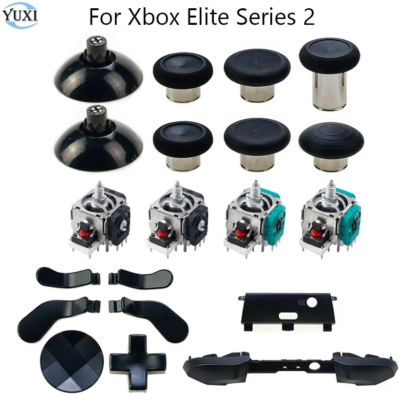 

YuXi Metal D Pad Buttons Paddle Stick Base Analog ThumbSticks Grips For Xbox One Elite Series 2 Controller Plastic LB RB Button