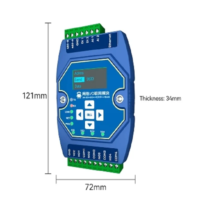 

Сетевой модуль Modbus для ввода/вывода Ethernet, модуль Ethernet RS485 2DI + 2AI + 4DO ZJ ME31-AAAX2240, поддержка Modbus TCP RTU