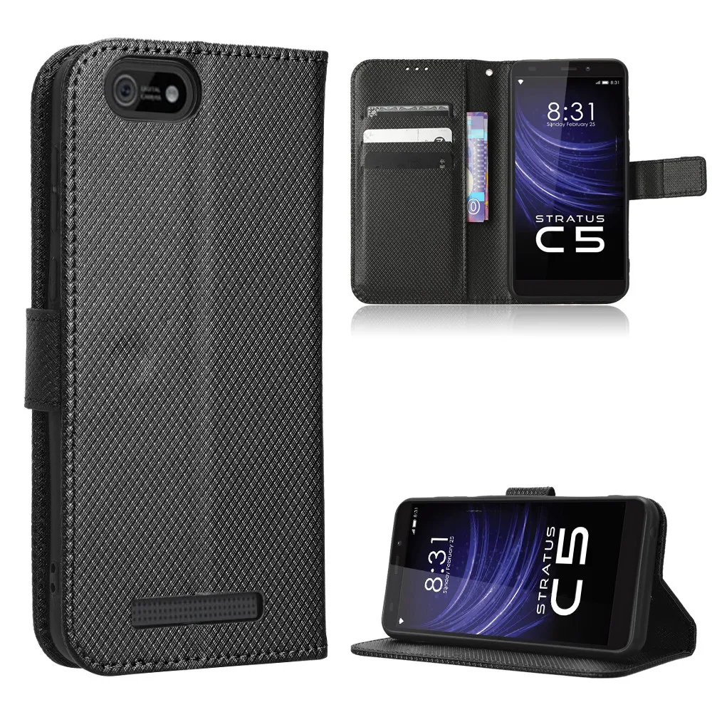 Fo Cloud Mobile Stratus C5 Elite Luxury Flip Diamond Pattern Custodia In Pelle Pu Per Cloud Mobile Stratus C5Elite Phone Bag