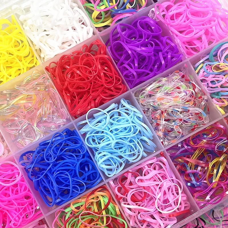 500pcs--2000pcs Colourful Rubber Ring Disposable Elastic Hair Bands Ponytail Holder Rubber Band Scrunchies Kids Hair Accessories