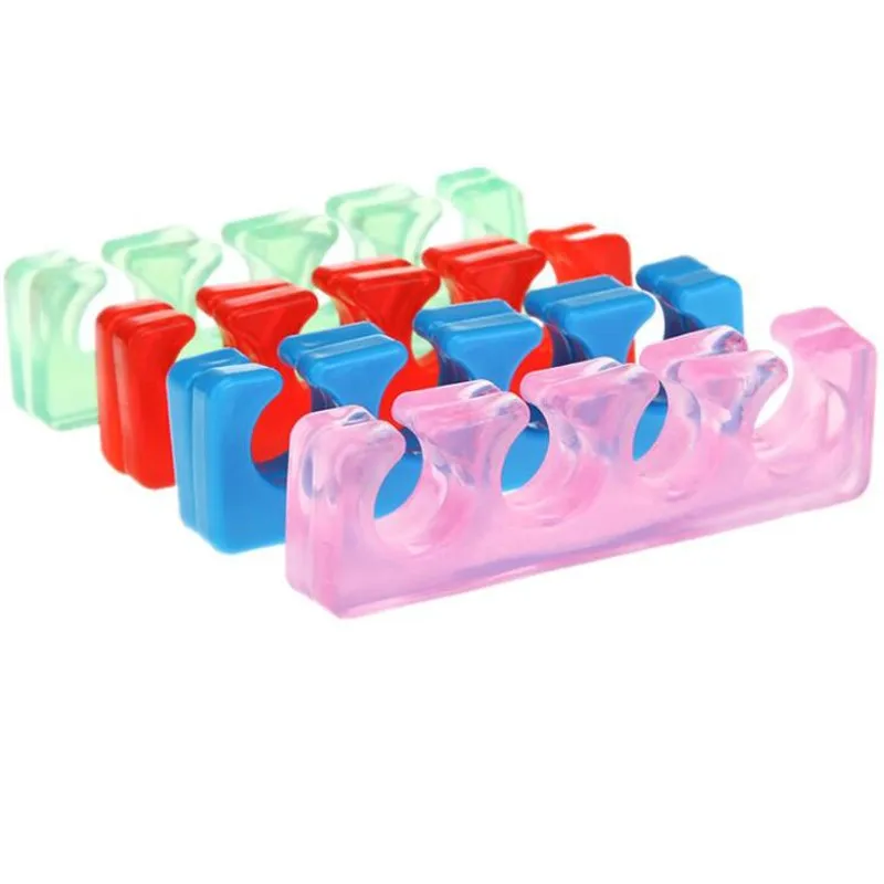 2Pcs Lot Soft Silicone Finger Toe Separator 5 Colors Feet Care Nail Tools Manicure Pedicure Foot Braces Support Assistant Polish