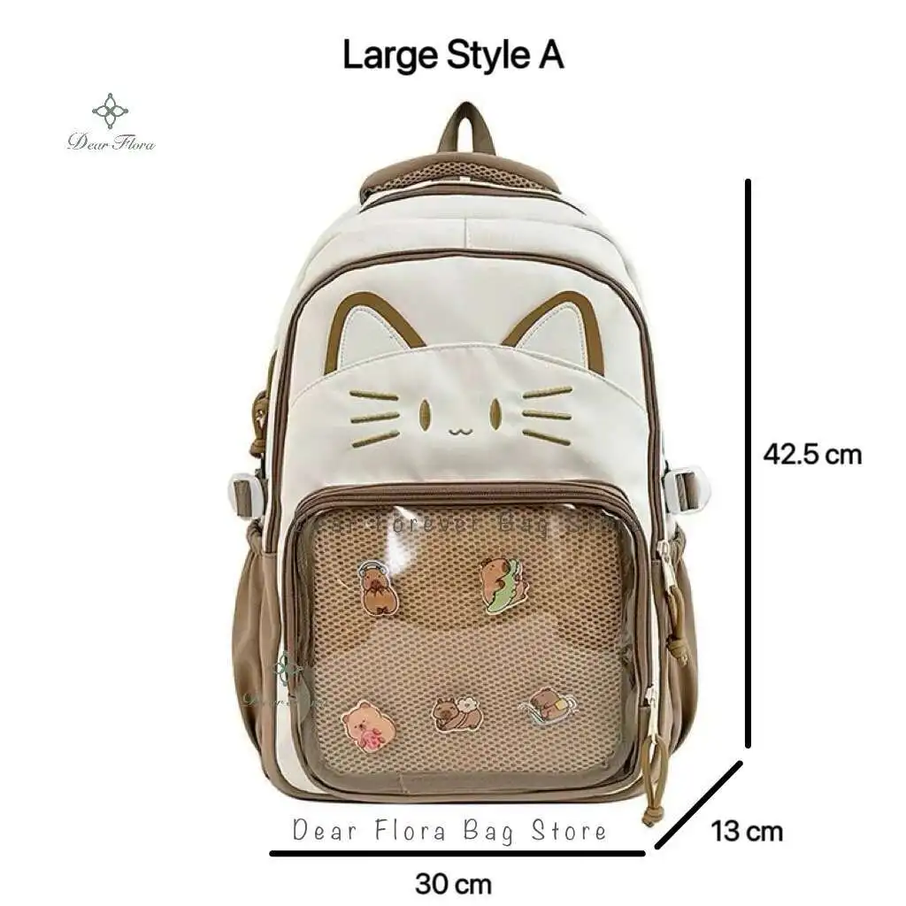 Cute Cat ITA Sac à Dos Avec Affichage à Broche Pour L'école
