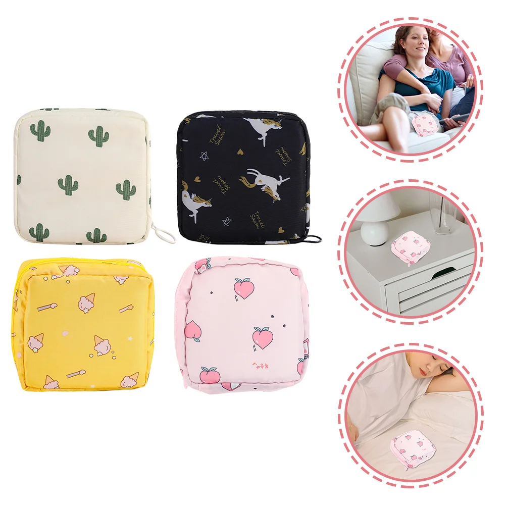

4 Pcs Sanitary Napkin Storage Bag Menstrual Panties Reusable Pads Mensas Cup for Women Menstruation Pouch