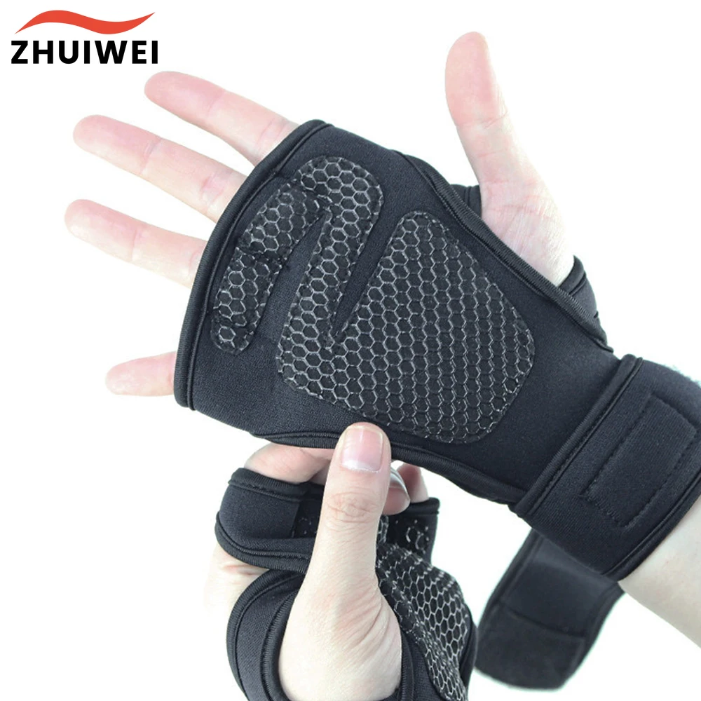 

1 Pair Weightlifting Training Gloves for Men Women Fitness Sports Body Building Gymnastics Gym Hand Wrist Palm Protector Gloves