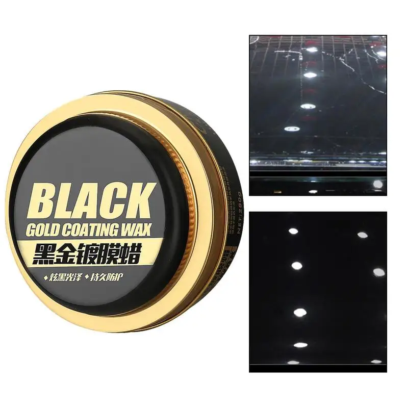 

Carnauba Car Wax Cleaner Black Gold Coating Wax With Sponge 9 Oz Auto Paint Care Carnauba Paste Wax Hydrophobic Coating Glazing