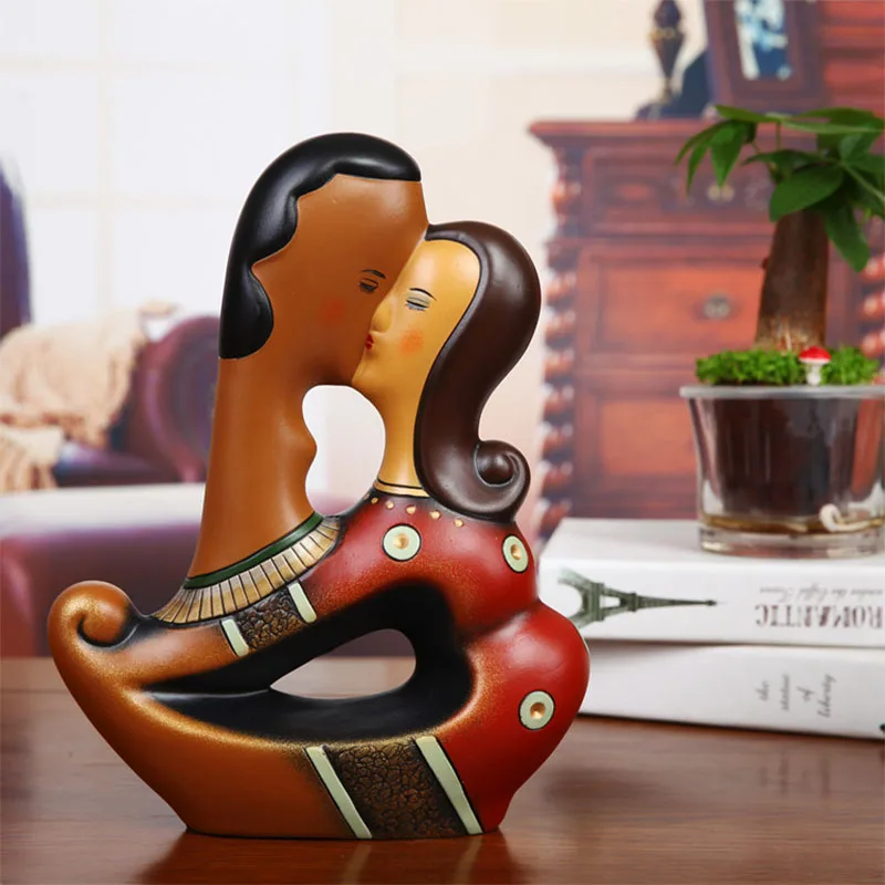 

Creative Abstract CeramicS Couple Character Sculpture Ornaments Nordic Ins Modern Art Statue Desktop Home Decoration Accessories