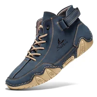 Handmade Men's Combat Boots Man Outdoor Casual Leather Shoes Design Sneakers Walking Shoes Men Shoes Ankle Boots Man sneakers