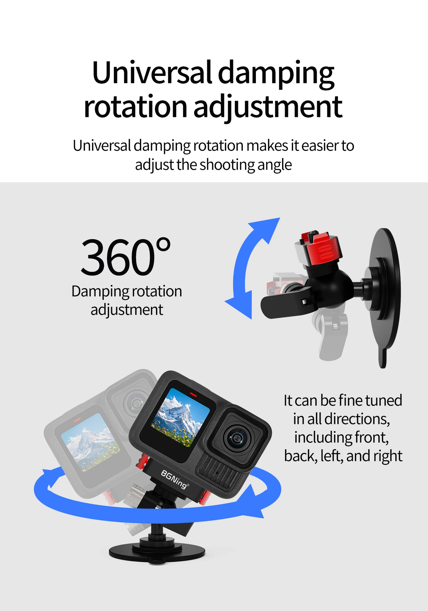 Magnetischer Schnellverschluss-Saugnapf-Kamerahalter 360° Kugelkopfhalterung Motorradhelm-Klebehalterung für DJI Pocket4 Kamera – Detail 5