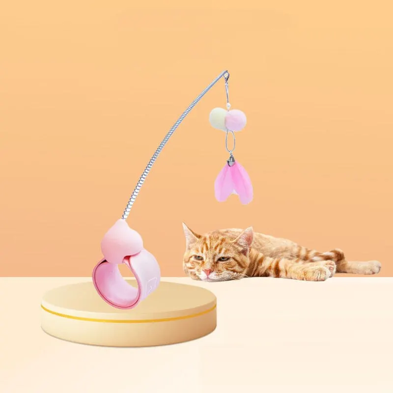Cat Toy 1pc Quality Feather Material Pop Ring Type Multi Purpose Funny Cat Stick Interactive Play