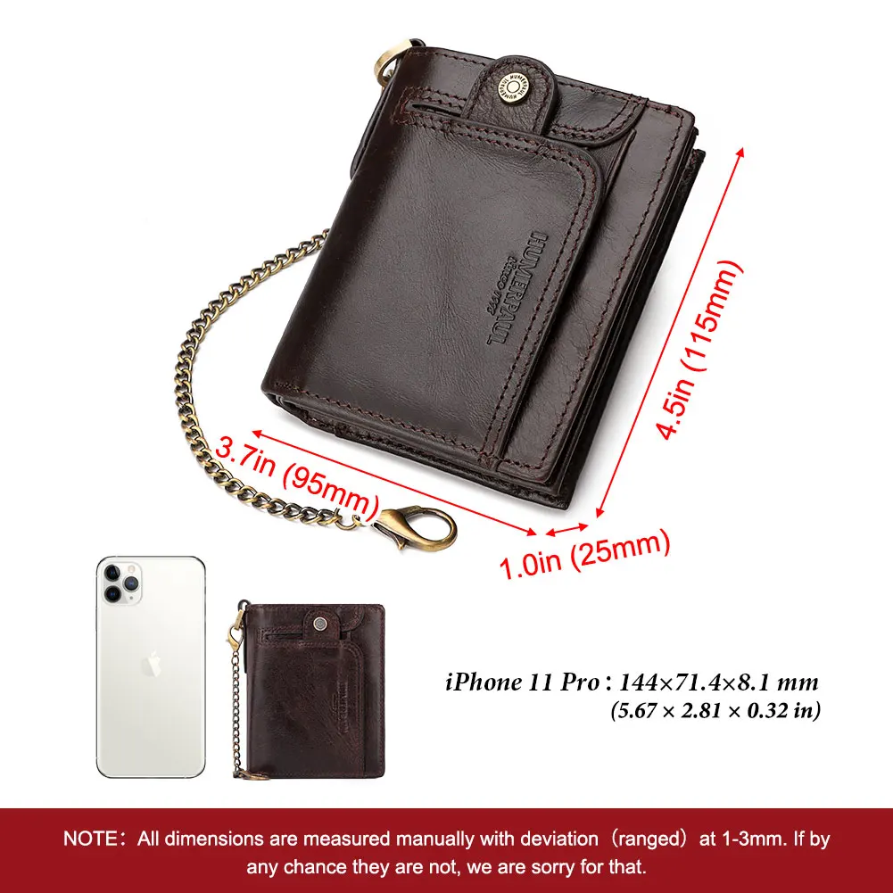 HUMERPAUL Genuine Leather Men's Wallet Short Multi Function ID Credit Card Holder Portemonnee High Quality Zip Coin Pocket 3