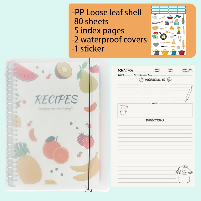 Loose leaf notebook DIY family recipe book, notebook diary journal,notebook diary