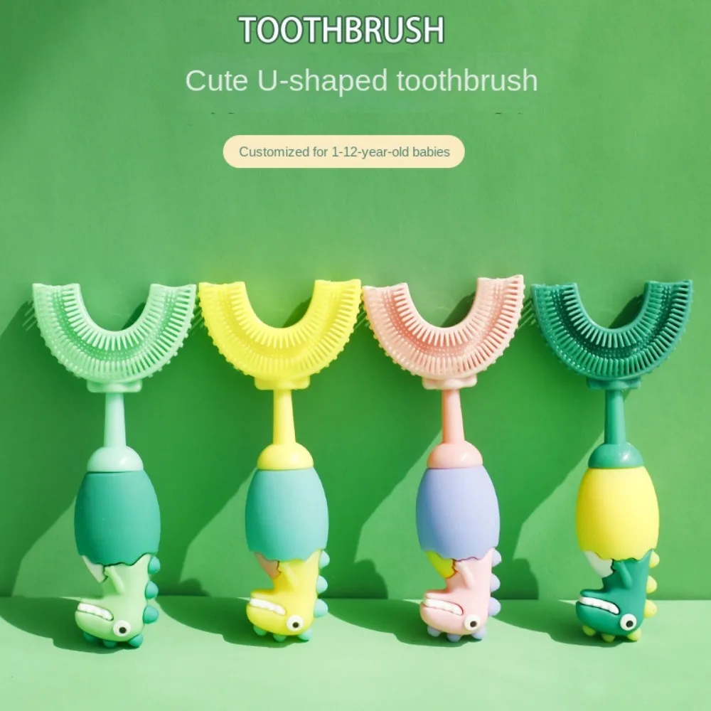 Kids Toothbrush U-shaped 360Degrees Silicon Toothbrush for Children Teeth Whitening