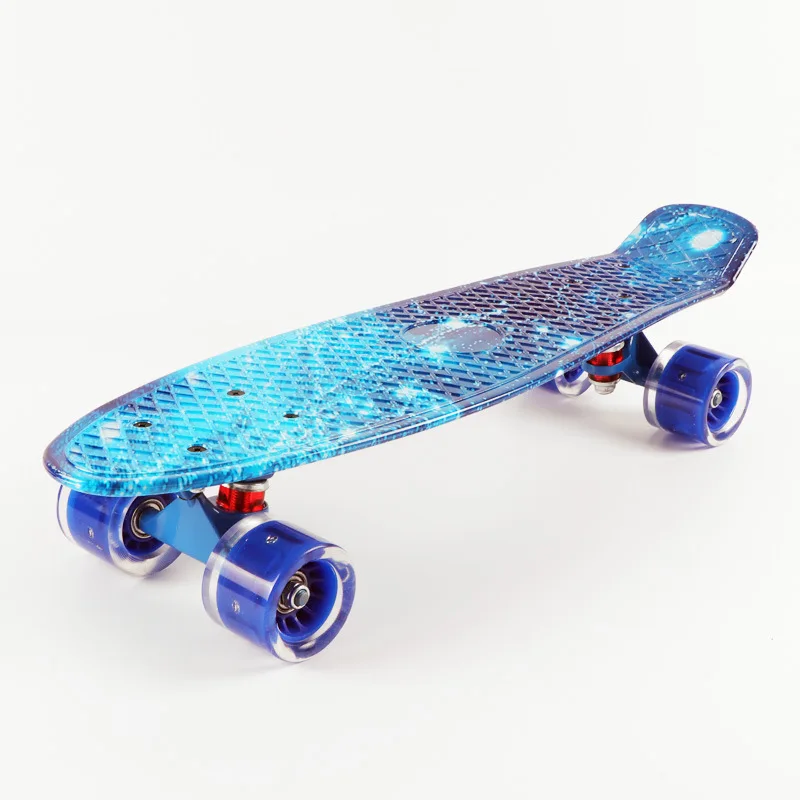 22Inch Cruiser Penny Board Mini Fish Board Children 4 Wheel Scooter Toy Flash Wheel Portable Outdoor Skate Boards