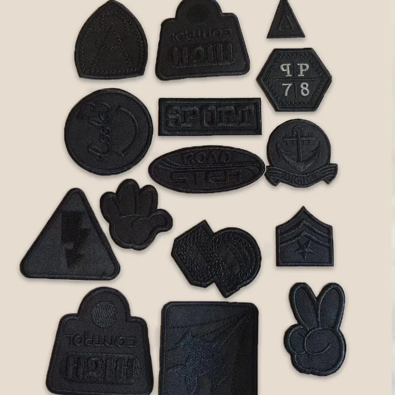Description Picture 3 of item5PCS Self Adhesive Black Patches Down Jackets Patche Embroidery Patch Child Clothes Badge Accessories DIY Sewing Emblem Stickers