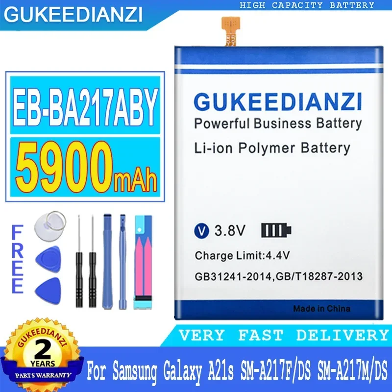 

GUKEEDIANZI EB-BA217ABY EB BA217ABY 5900 мАч аккумулятор для Samsung Galaxy A21s SM-A217F/DS SM-A217M/DS SM-A217F/DSN батарея для телефона