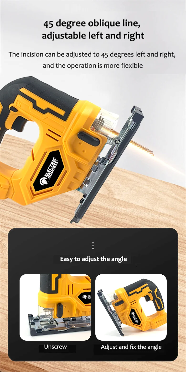 Cordless Jigsaw Electric Jig Saw Portable Multi-Function Woodworking Power Tool for Makita 18V Battery 6