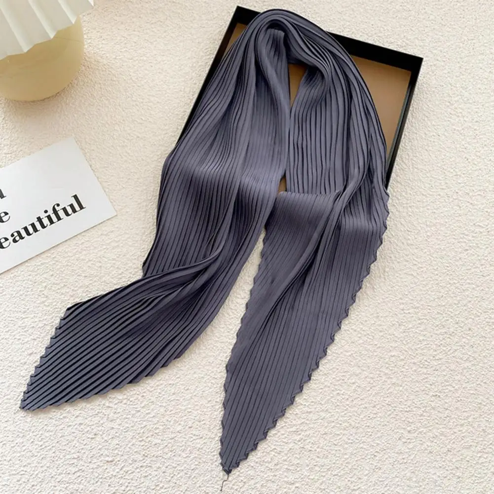 Super Soft  Chic Thin Crinkled Scarf Neck Wear Temperament Female Scarf Pleated   for Outdoor