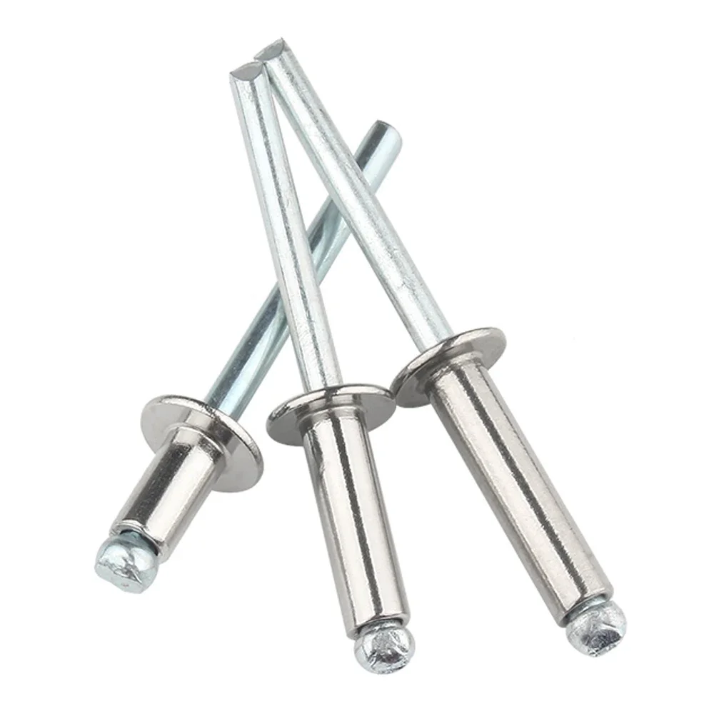 10-50Pcs pop rivets aluminium M2.4 M3.2 M4 M4.8 M5 M6 dome head blind rivets steel shank mandrel exhaust pull nail rivets and fasteners rivets and screws