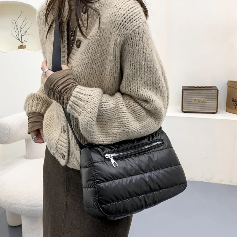 

Women Shoulder Bag Nylon Casual Crossbody Bags Handbag Female Space Quilted Messenger Bag Tote Shopper Messenger Bag Purse
