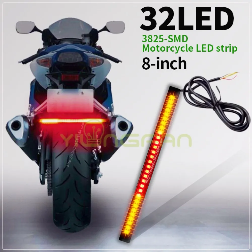Motorcycle led Tail Light Brake Stop Turn Signal Red Amber Color