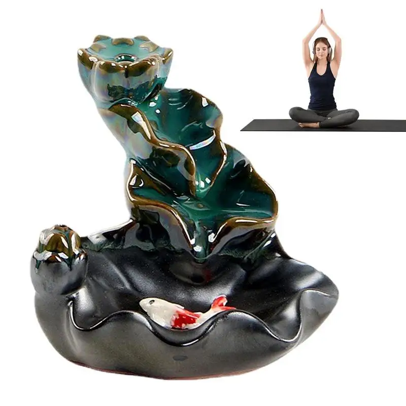 

Waterfall Backflow Incense Burner Ceramic Incense Fountain Burner Holder Indoor Aromatherapy Ornament Zen Decor For Home Office
