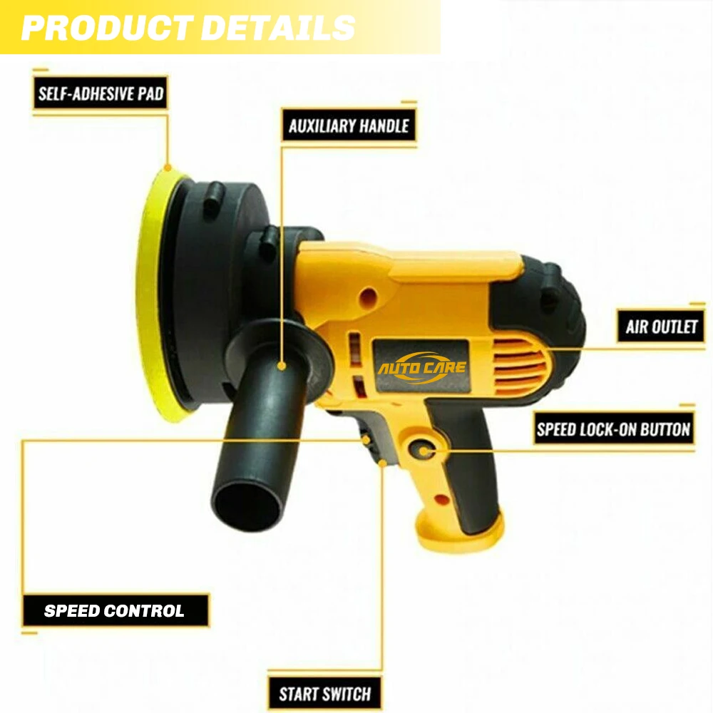 220V 600W Electric Car Polisher Machine 3500rpm Auto Polishing Machine Sander Small Portable Polish Waxing Tools car polisher,automotive orbital sander