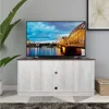 TV Stand, Storage Cabinet with Sliding Barn Doors and Adjustable Shelves, Modern 28”H, Sargent Oak 6