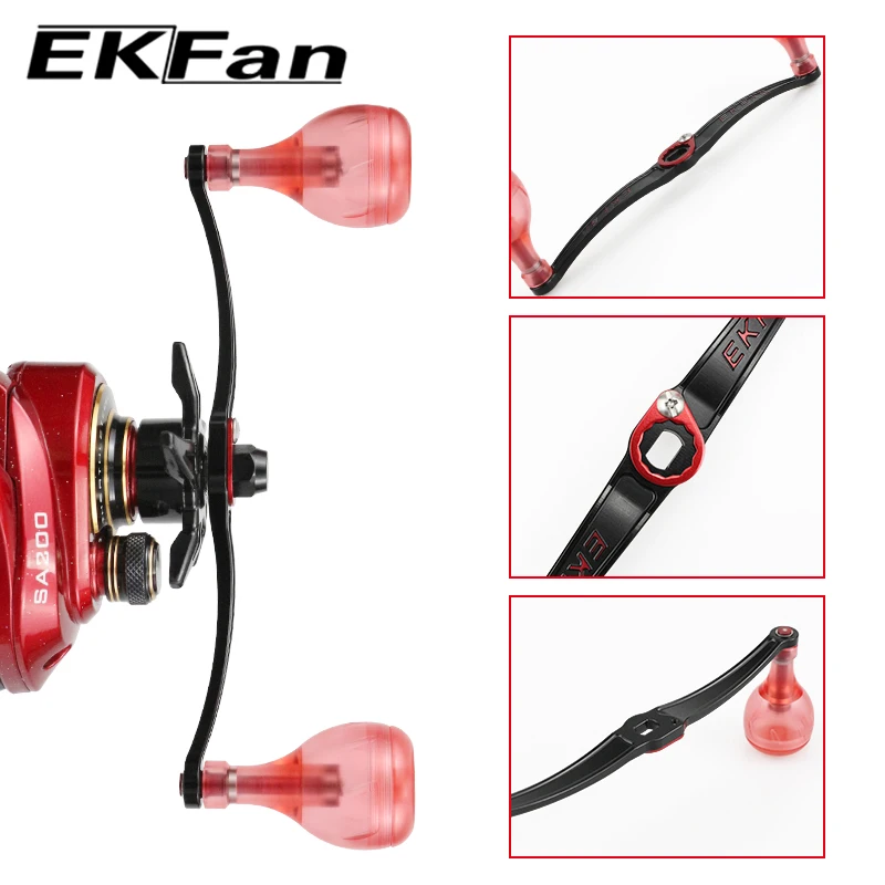 EKFAN140MM 24G Gewicht Ultraleicht Angelrolle Legierung Griffe Acryl Knöpfe Für 8x5MM 7x4MM Löcher Bast Casting Rollen Rad Diy – Detail 5