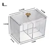 Acrylic Qtip Cotton Swab Holder Bathroom Jars With Lids Apothecary Jar Dispenser For Cotton BallCotton Round Pads, Floss 2