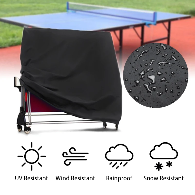 PingPong Table Cover Protection 300D Heavy Duty Waterproof Dust-proof Tennis Table Storage Cover Indoor Outdoor Furniture