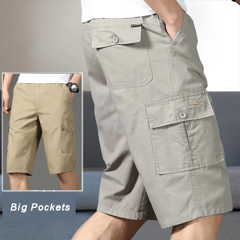 Pantaloncini Uomo Cotone Vestibilità Ampia - Bermuda Sportivi Estate Con Tasche
