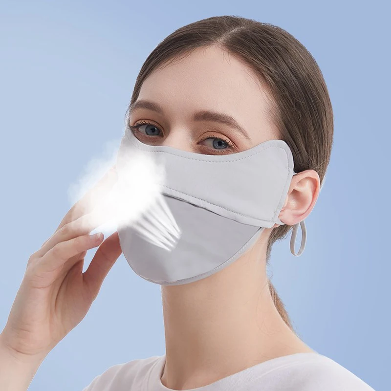 Enhanced UV Protection Ice Silk Summer Mask with Eye and Sunshade Coverage
