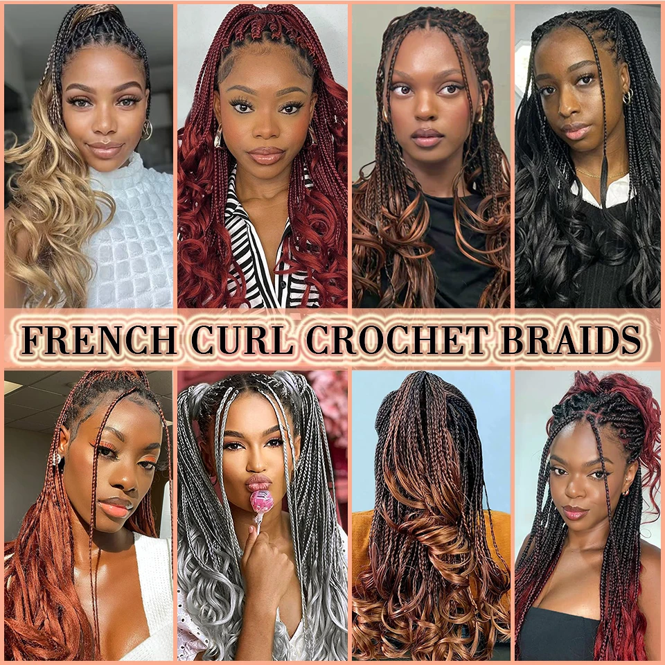 BEWILL 14 18 Inch Ombre French Curly Braids Hair Extensions Synthetic French Curl Braids Crochet Hair Pre Streched Braiding