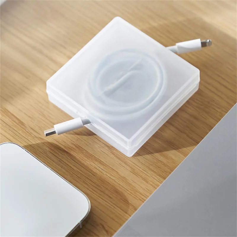 1/2/5PCS 휴대용 투명 케이블 정리기 코드 관리 USB 케이블 와인더 개폐식 휴대폰 홀더 충전기 와이어 보관 보호기