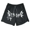 Men's Double Layer 2-in-1 Shorts Summer Gothic High Street Shorts Compression Quick Dry Breathable Fitness Joggers Casual Short 2