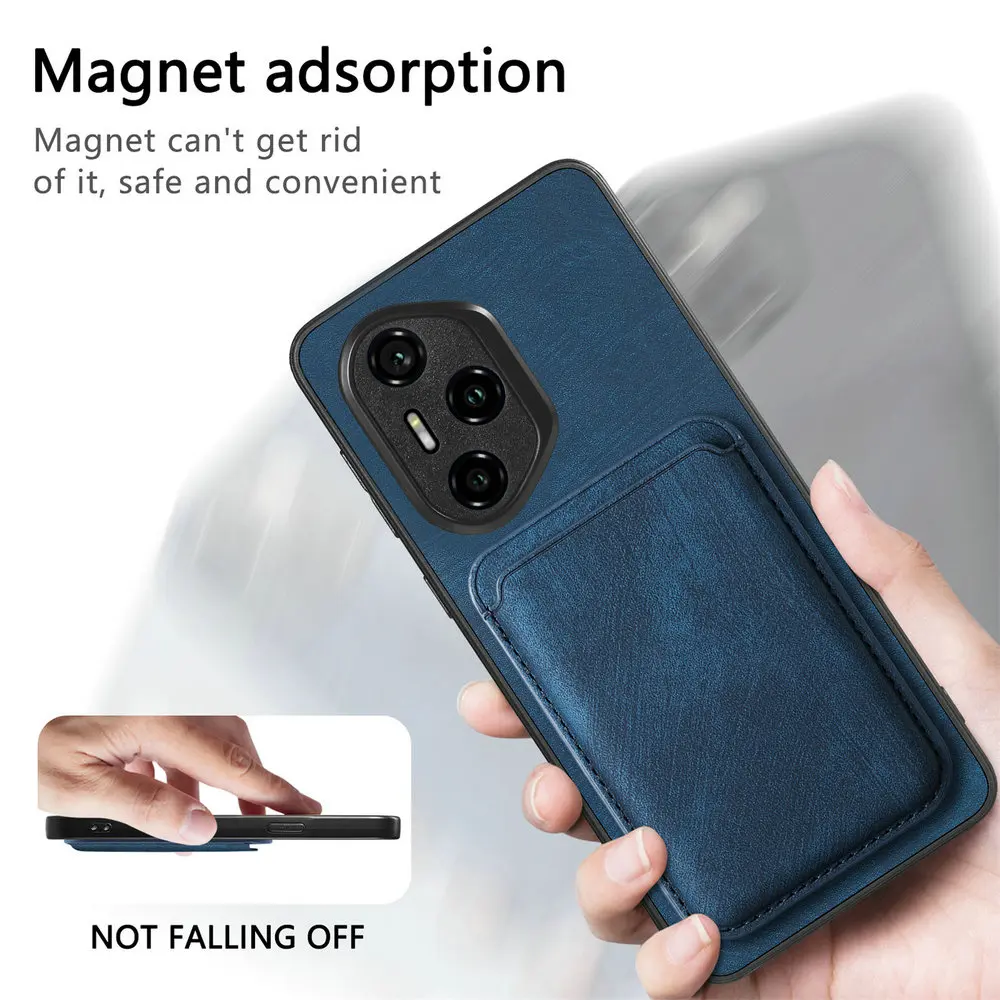 Luxury Detachable Leather Card Case with Magnetic Back Cover