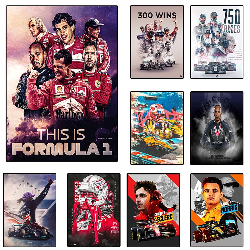 2022 F1 Racing Formula 1 Racer Motorsport Mclaren F1 Print Art Canvas Poster Per Soggiorno Decor Home Wall Picture