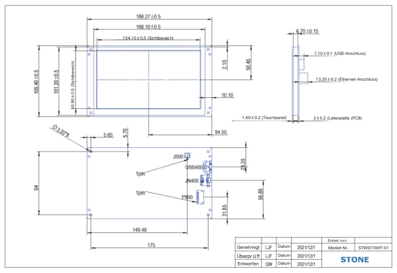 STONE A 4,3-15,1 Zoll HMI-Displaypanel ohne Touchscreen für RS422 CPU Cortex A8 1GHz für Arduino esp32 – Detail 10