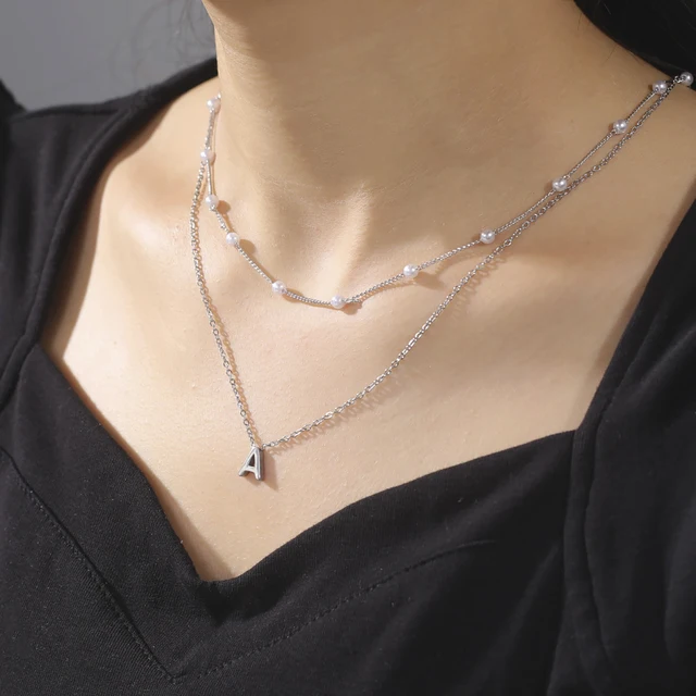 Stainless Steel Neck Chain Imitation Pearl Neck Chain