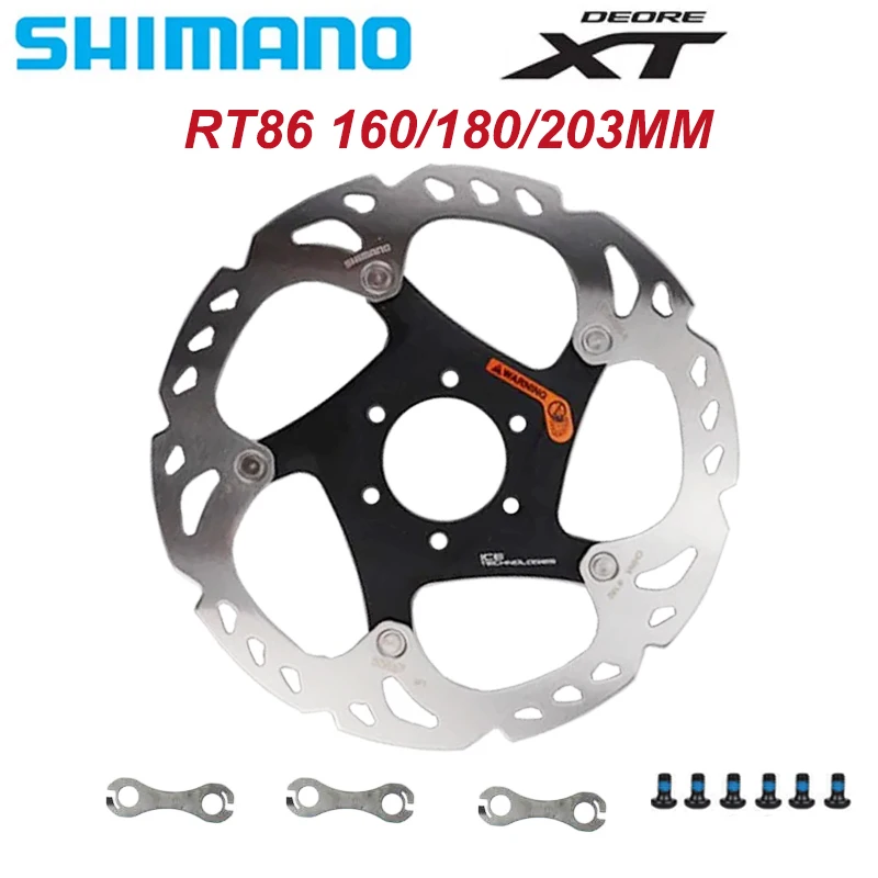 

SHIMANO DEORE XT Brake Disc SM RT86 Rotor Ice Point Technology MTB Bike Brake Disc 6 Bolt Mountain Bicycle Disc 160MM 180MM203MM