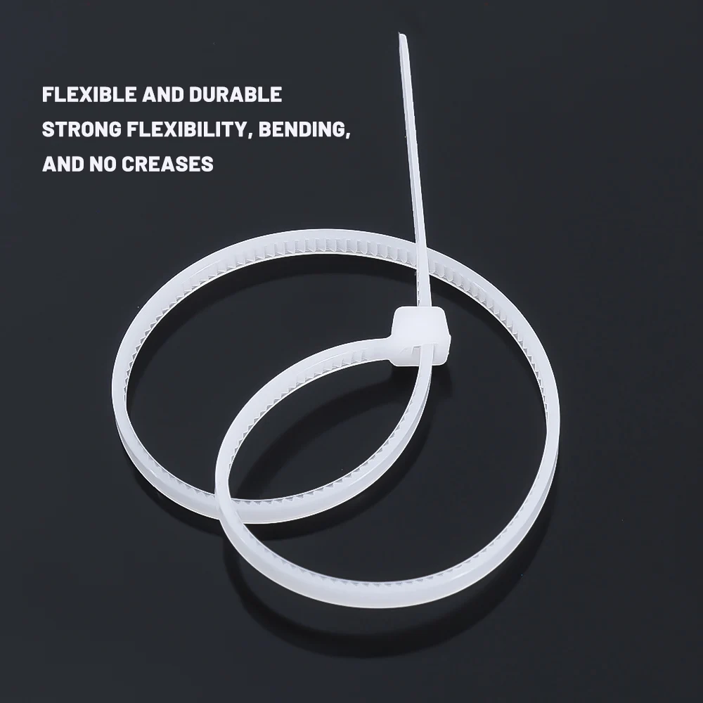 200/100Pcs Nylon Cable Ties Adjustable Self-locking Cord Ties Straps Fastening Loop Reusable Plastic Wire Ties For Home Office